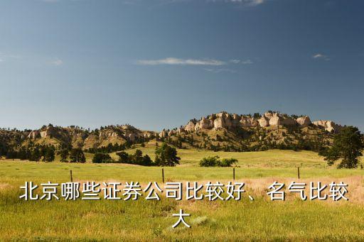  北京哪些證券公司比較好、名氣比較大