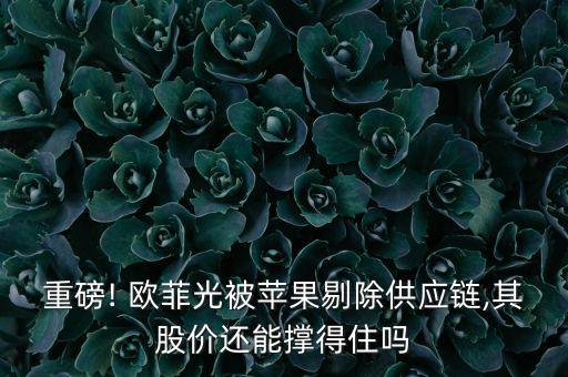 重磅! 歐菲光被蘋果剔除供應鏈,其股價還能撐得住嗎