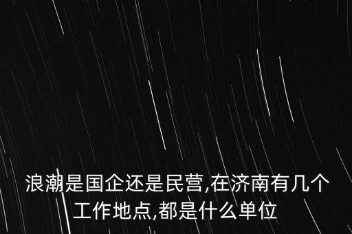  浪潮是國企還是民營,在濟(jì)南有幾個工作地點(diǎn),都是什么單位