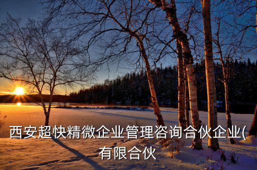 西安超快精微企業(yè)管理咨詢(xún)合伙企業(yè)(有限合伙