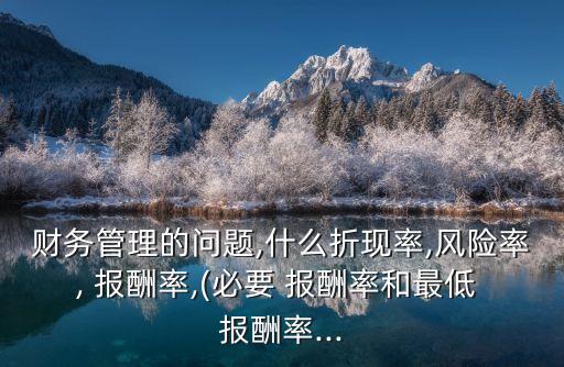 財(cái)務(wù)管理的問題,什么折現(xiàn)率,風(fēng)險率, 報酬率,(必要 報酬率和最低 報酬率...