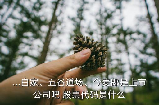 ...白家、五谷道場、今麥郎是上市公司吧 股票代碼是什么