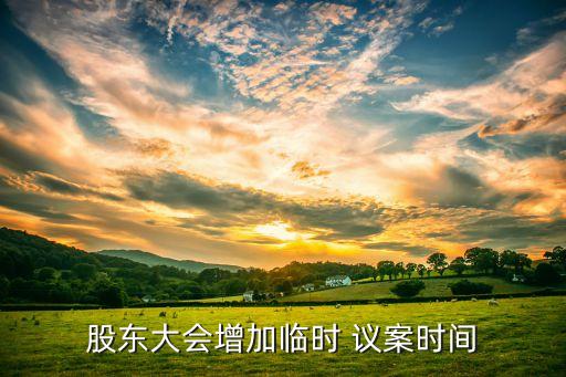 股東大會增加臨時(shí) 議案時(shí)間