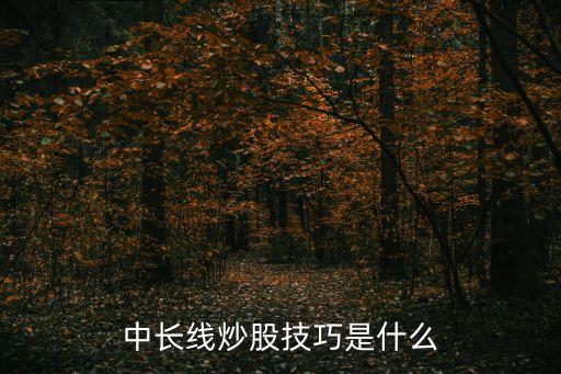 中長(zhǎng)線(xiàn)炒股技巧是什么