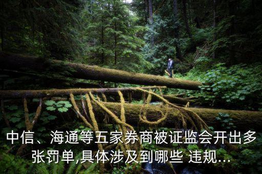 中信、海通等五家券商被證監(jiān)會開出多張罰單,具體涉及到哪些 違規(guī)...