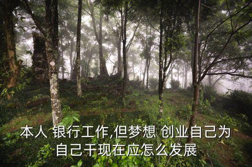 本人 銀行工作,但夢(mèng)想 創(chuàng)業(yè)自己為自己干現(xiàn)在應(yīng)怎么發(fā)展