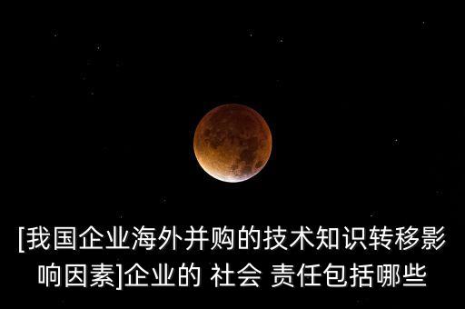 [我國企業(yè)海外并購的技術知識轉移影響因素]企業(yè)的 社會 責任包括哪些