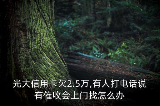 光大信用卡欠2.5萬,有人打電話說有催收會(huì)上門找怎么辦