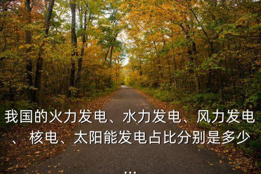 我國的火力發(fā)電、水力發(fā)電、風(fēng)力發(fā)電、 核電、太陽能發(fā)電占比分別是多少...