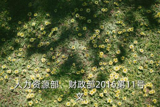 人力資源部、財政部2016第11號文