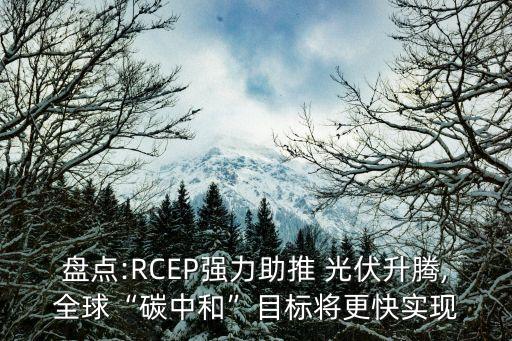盤點:RCEP強力助推 光伏升騰,全球“碳中和”目標(biāo)將更快實現(xiàn)