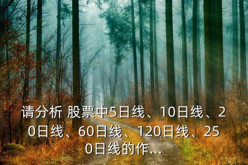 請分析 股票中5日線、10日線、20日線、60日線、120日線、250日線的作...
