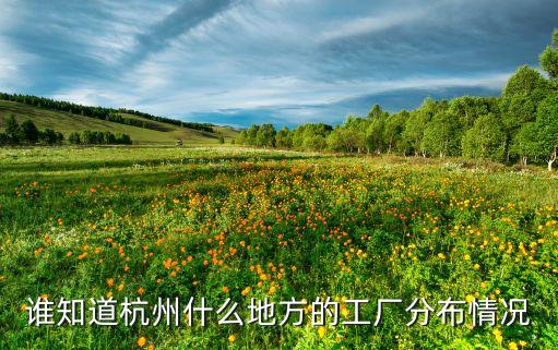 誰(shuí)知道杭州什么地方的工廠分布情況