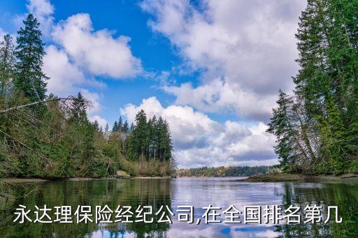 永達(dá)理保險(xiǎn)經(jīng)紀(jì)公司,在全國排名第幾