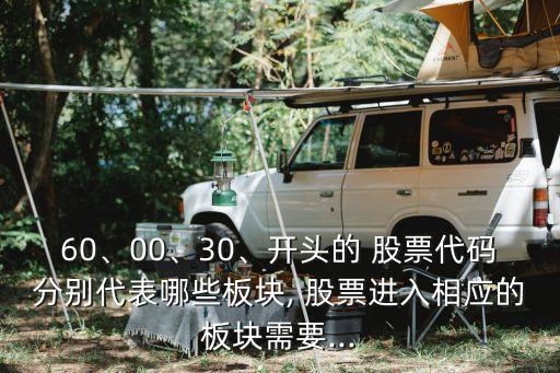 60、00、30、開頭的 股票代碼分別代表哪些板塊, 股票進(jìn)入相應(yīng)的板塊需要...