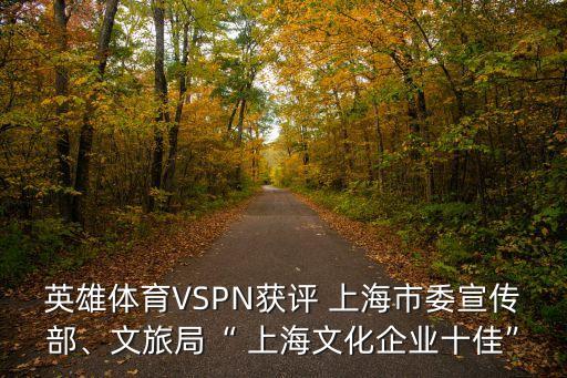 英雄體育VSPN獲評 上海市委宣傳部、文旅局“ 上海文化企業(yè)十佳”
