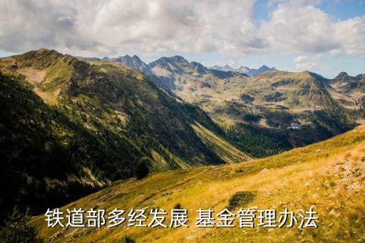 鐵道部多經發(fā)展 基金管理辦法