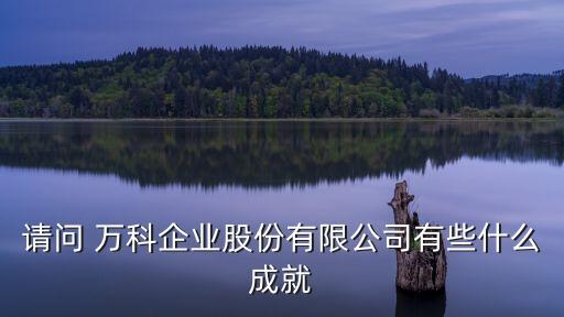 請(qǐng)問 萬科企業(yè)股份有限公司有些什么成就