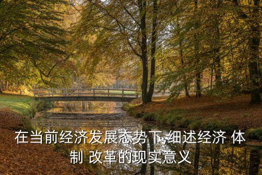 在當前經濟發(fā)展態(tài)勢下,細述經濟 體制 改革的現(xiàn)實意義