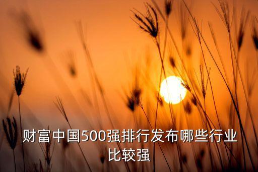  財(cái)富中國500強(qiáng)排行發(fā)布哪些行業(yè)比較強(qiáng)