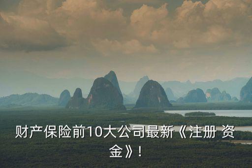 財產保險前10大公司最新《注冊 資金》!