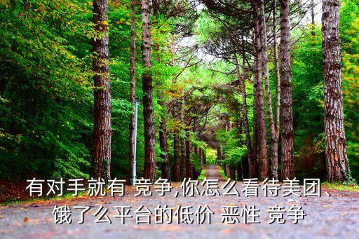 有對手就有 競爭,你怎么看待美團、餓了么平臺的低價 惡性 競爭