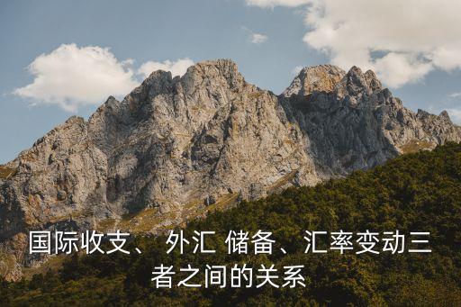 國際收支、 外匯 儲備、匯率變動三者之間的關(guān)系