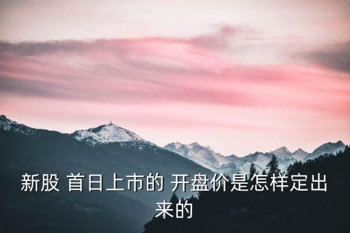 新股 首日上市的 開(kāi)盤價(jià)是怎樣定出來(lái)的