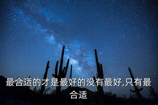 最合適的才是最好的沒(méi)有最好,只有最合適