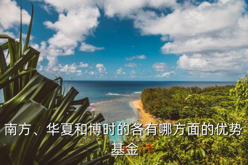 南方、華夏和博時(shí)的各有哪方面的優(yōu)勢(shì) 基金