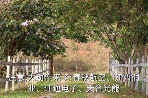 注意,大動(dòng)作來了:春秋航空、江西銅業(yè)、證通電子、天合光能