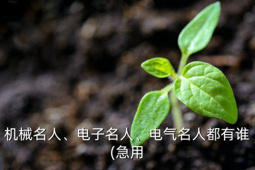 機(jī)械名人、電子名人、電氣名人都有誰(急用