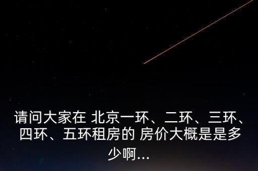 請(qǐng)問(wèn)大家在 北京一環(huán)、二環(huán)、三環(huán)、 四環(huán)、五環(huán)租房的 房?jī)r(jià)大概是是多少啊...