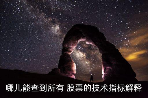 哪兒能查到所有 股票的技術(shù)指標解釋