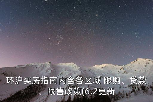 環(huán)滬買房指南內(nèi)含各區(qū)域 限購、貸款、限售政策(6.2更新