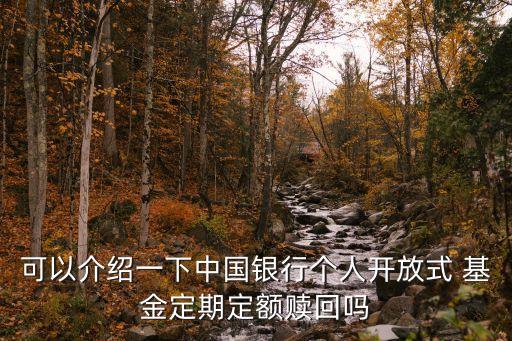 可以介紹一下中國銀行個(gè)人開放式 基金定期定額贖回嗎