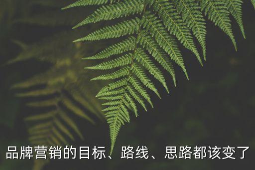 品牌營銷的目標(biāo)、路線、思路都該變了