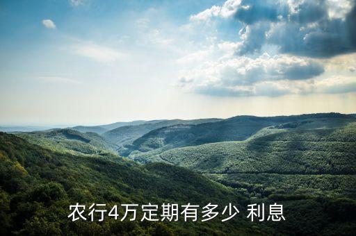 農(nóng)行4萬(wàn)定期有多少 利息