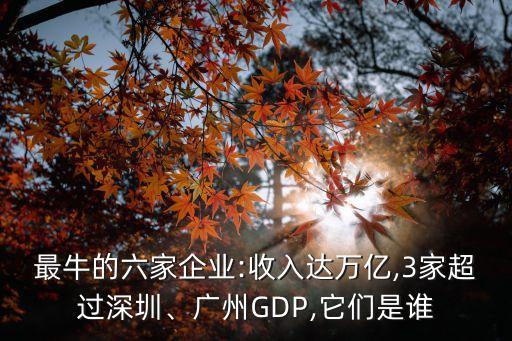 最牛的六家企業(yè):收入達(dá)萬(wàn)億,3家超過(guò)深圳、廣州GDP,它們是誰(shuí)