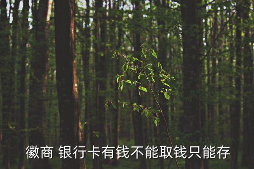  徽商 銀行卡有錢(qián)不能取錢(qián)只能存