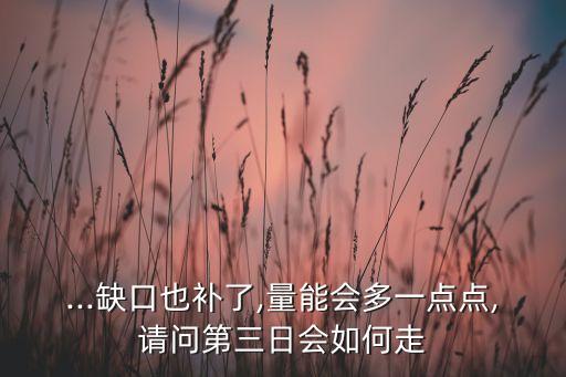...缺口也補(bǔ)了,量能會(huì)多一點(diǎn)點(diǎn),請(qǐng)問第三日會(huì)如何走