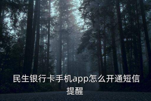  民生銀行卡手機(jī)app怎么開(kāi)通短信提醒