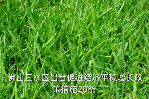  佛山三水區(qū)出臺促進(jìn)經(jīng)濟(jì)平穩(wěn)增長政策措施20條
