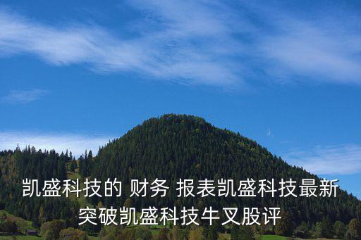 凱盛科技的 財務 報表凱盛科技最新突破凱盛科技牛叉股評