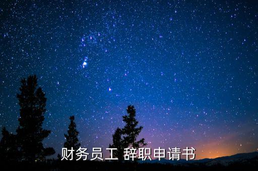 財務(wù)員工 辭職申請書