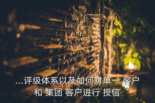...評級(jí)體系以及如何對單一 客戶和 集團(tuán) 客戶進(jìn)行 授信