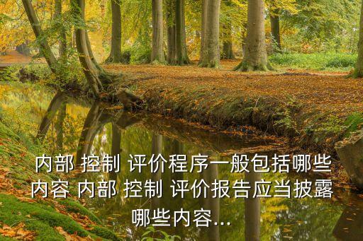  內(nèi)部 控制 評價(jià)程序一般包括哪些內(nèi)容 內(nèi)部 控制 評價(jià)報(bào)告應(yīng)當(dāng)披露哪些內(nèi)容...