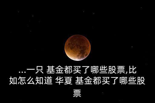 ...一只 基金都買(mǎi)了哪些股票,比如怎么知道 華夏 基金都買(mǎi)了哪些股票