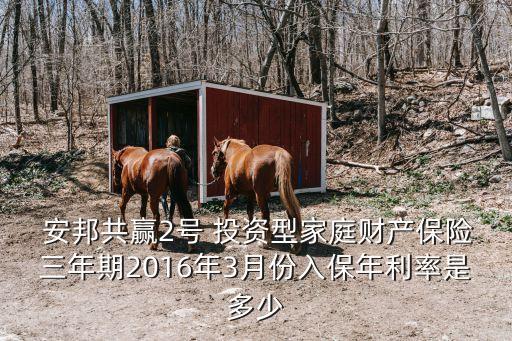  安邦共贏2號 投資型家庭財(cái)產(chǎn)保險(xiǎn)三年期2016年3月份入保年利率是多少