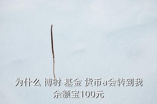 為什么 博時(shí) 基金 貨幣a會轉(zhuǎn)到我余額寶100元